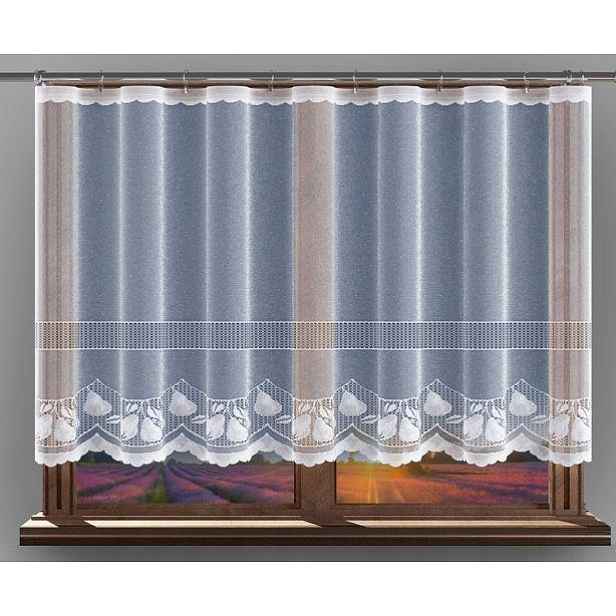 Mg Záclona Ovoc 638/68 Bílá 300x150 cm hotová s páskou M