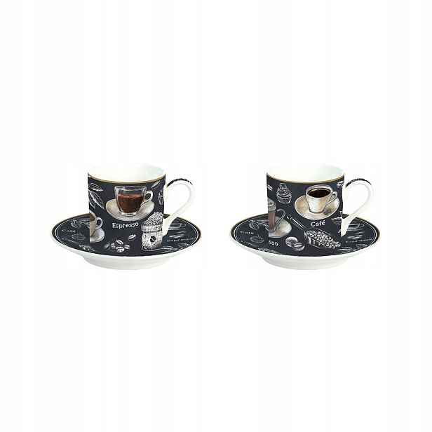 Porcelánové Šálky Na Kávu Espresso s podšálky Barista 75 ml Kpl 2 ks