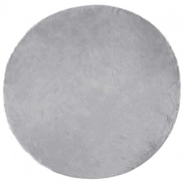 vidaXL Koberec z umělé ovčí kožešiny TAFALLA Šedá Ø 200 cm Polyester