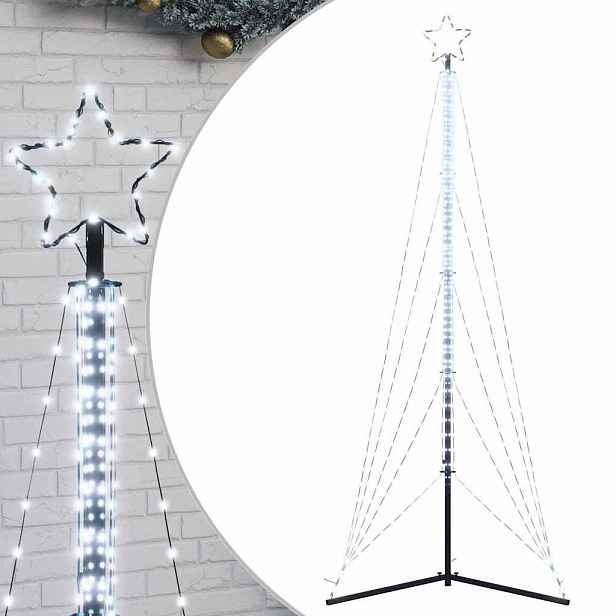 vidaXL LED vánoční stromek 525 studených bílých LED 302 cm