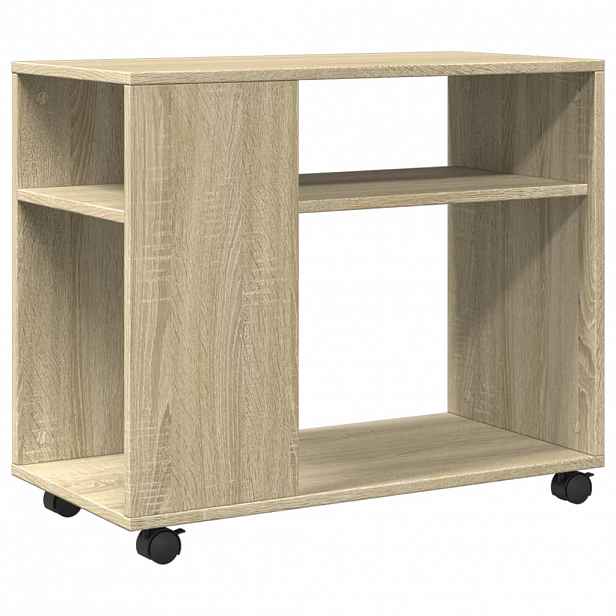 vidaXL Odkládací stolek na kolečkách dub sonoma 70x35x60 cm kompozit