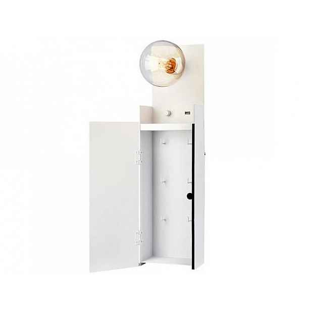 Bílé nástěnné světlo se skříňkou Markslöjd Combo