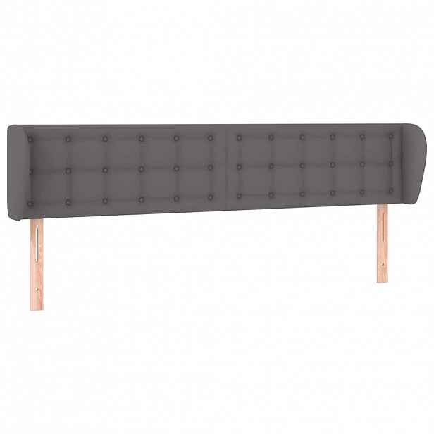vidaXL Čelo postele typu ušák šedá 183x23x78/88 cm umělá kůže