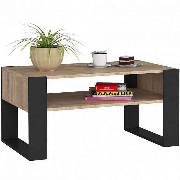 RAUMHIRSCH FURNITURE KONZOLOVÝ STOLEK dub Sonoma, černý 45/92/53