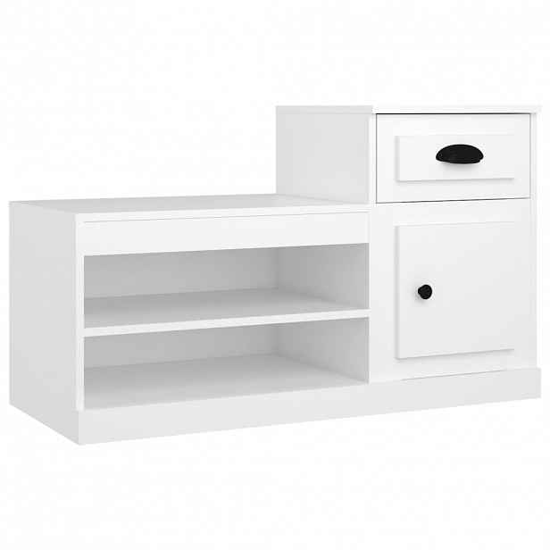 vidaXL Botník bílý 100 x 42 x 60 cm kompozitní dřevo
