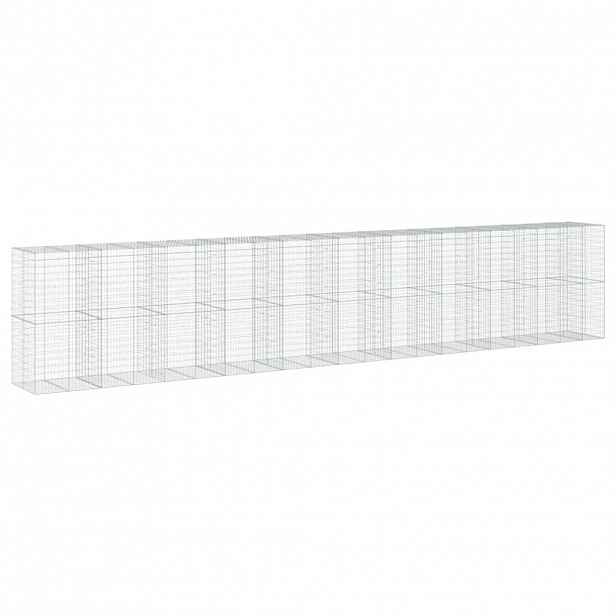 vidaXL Gabionový koš s víkem 1 050 x 100 x 200 cm pozinkované železo