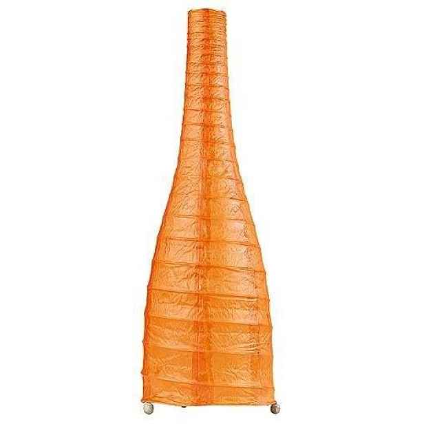 Oranžová papírová stolní lampa láhev