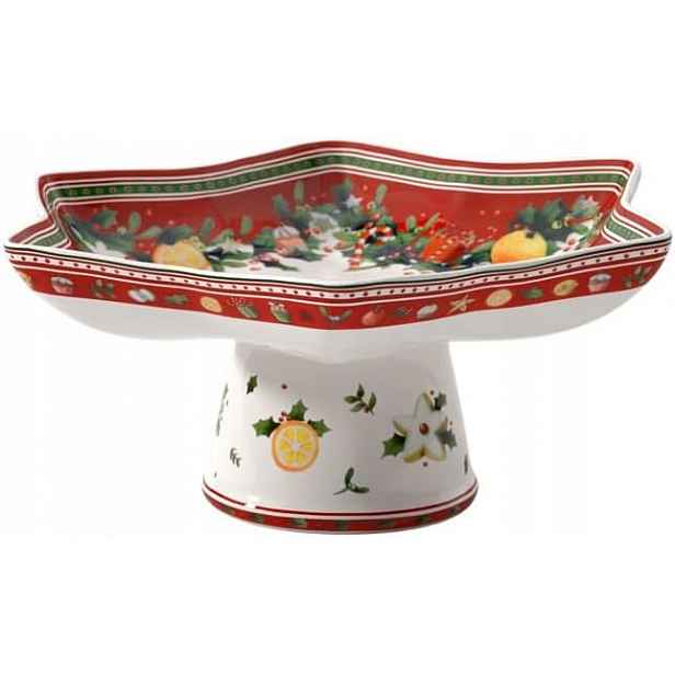 Porcelánová Vánoční Miska Ve Tvaru Hvězdy Na Noze