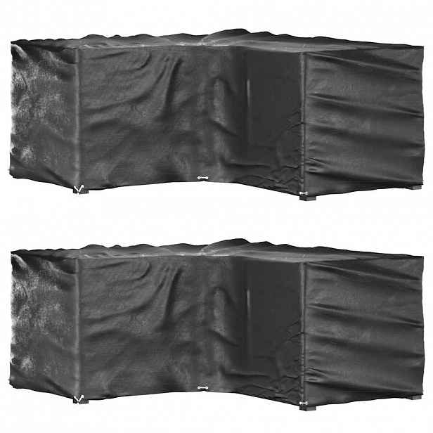 vidaXL Plachty na zahradní nábytek tvar L 2 ks 12 oček 185x185x90 cm