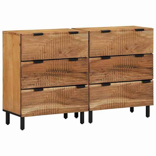 vidaXL Sestava komody 2 ks 120 x 33 x 75 cm Masivní akátové dřevo