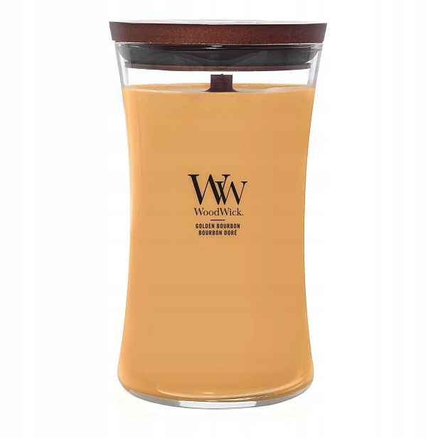 Vonná svíčka sójová Golden Bourbon Woodwick
