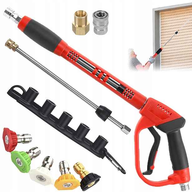 Vysokotlaká Vodní Pistole 5000PSI Pro Čištění Auta +5 Trysek
