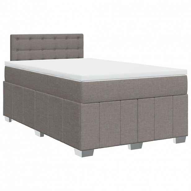 vidaXL Box spring postel s matrací taupe 120x200 cm textil