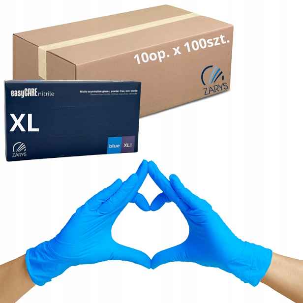 Nitrilové rukavice na jedno použití Bezpudrové Zarys modré vel. XL 1000ks