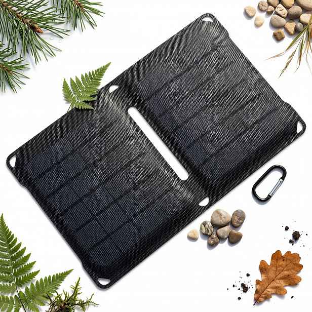 Turistická Solární Nabíječka 5V 10W Pro Nabíjení Telefonů 2× Usb Zařízení