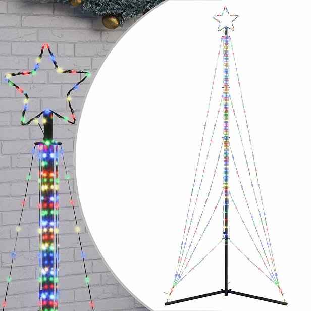 vidaXL LED vánoční stromek 525 barevných LED diod 302 cm