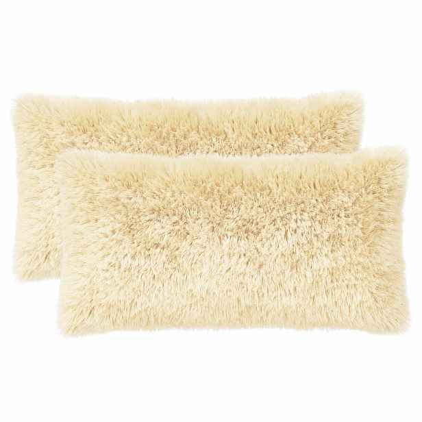 vidaXL Povlak na polštář 2 pcs HEERLEN Krémová 40 x 80 cm PV fleece