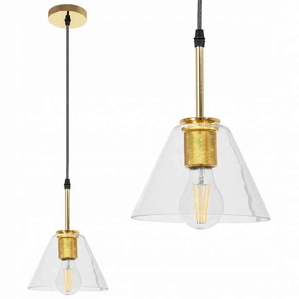 Závěsná skleněná lampa Zlatý kužel APP1179-1CP