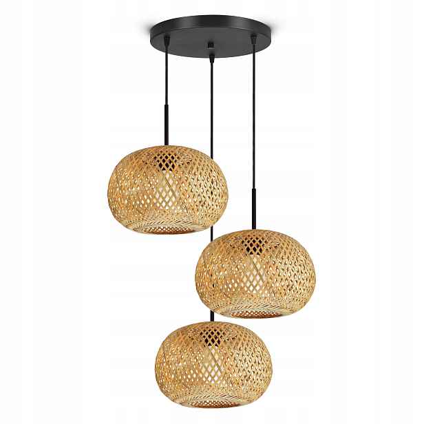 Závěsné Stropní Svítidlo Bambusové Pletené Boho Přírodní 580-EZ3 Led E27