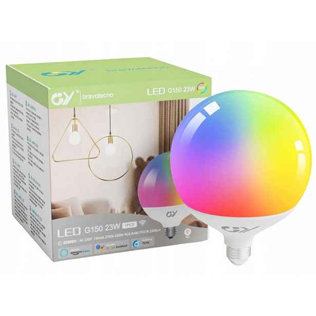 Led žárovka G150 23W 2500Lm Aplikace WiFi Regulace Barva Jas Barva