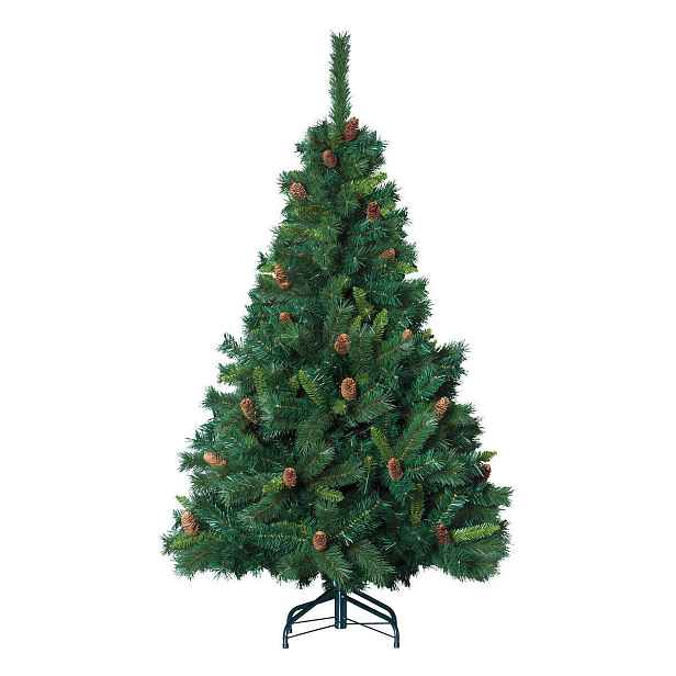 Umělý Vánoční Stromek S Šiškami 210 CM Plast, Průměr 128 CM