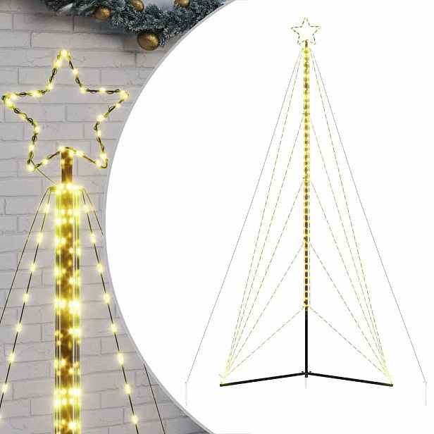 vidaXL LED vánoční stromek 615 teple bílých LED diod 404,5 cm