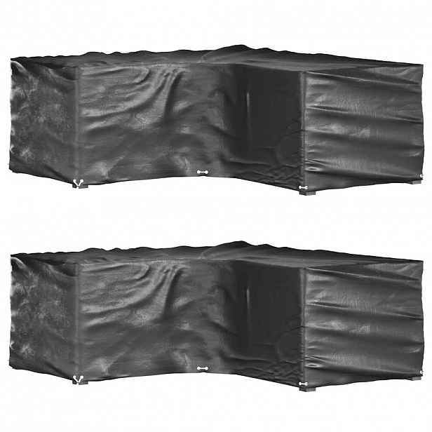vidaXL Plachty na zahradní nábytek tvar L 2 ks 16 oček 215x215x70 cm