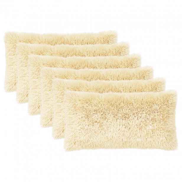 vidaXL Povlak na polštář 6 pcs HEERLEN Krémová 40 x 80 cm PV fleece