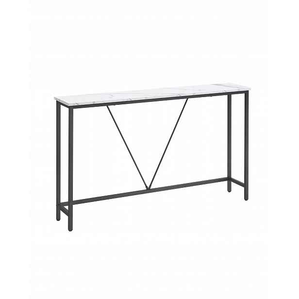 Konzolový stolek, konzolový stolek 120 x 23 x 74 cm loft, bílý mramor Vasagle