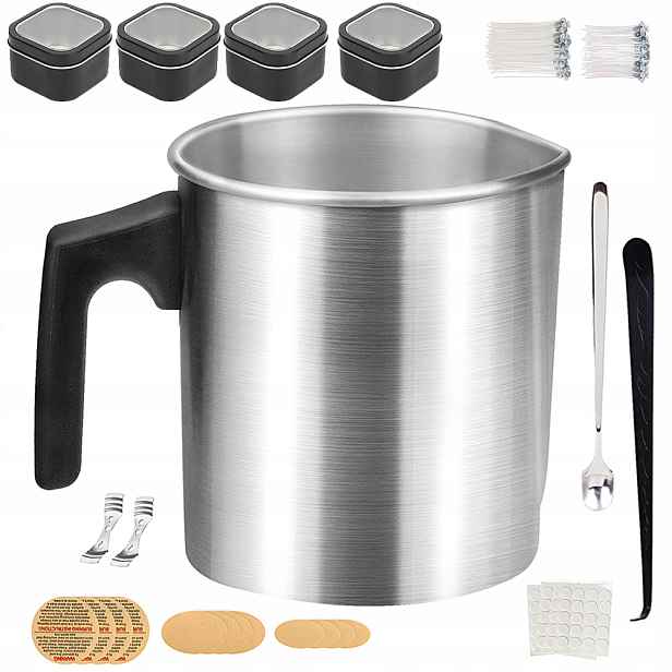 Sada Na Sójové Svíčky 1200 ML 100 Knotů Bavlna 4 Plechovky Diy Dárek