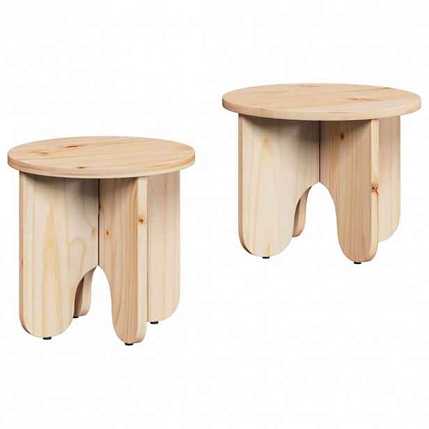 vidaXL Konferenční stolek 2 ks Přírodní 39,5 x 39,5 x 30 cm