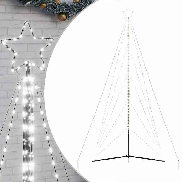 vidaXL LED vánoční stromek 615 studených bílých LED diod 404,5 cm