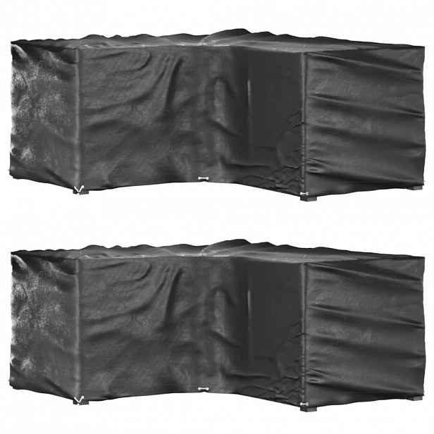 vidaXL Plachty na zahradní nábytek tvar L 2 ks 16 oček 215x215x90 cm