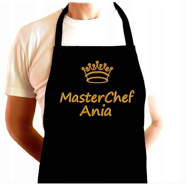 Zástěra MasterChef dárek k Narozeninám pro muže ženy s výšivkou jméno