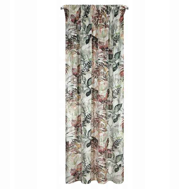 Závěs 140 x 270 cm bílo stříbrný dekorativní do obývacího pokoje ložnice