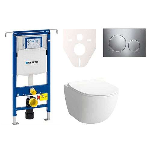 Závěsný set WC Shift rim-ex, nádržka Geberit Duofix, tlačítko Sigma 20 chrom lesk SIKOGES4N41
