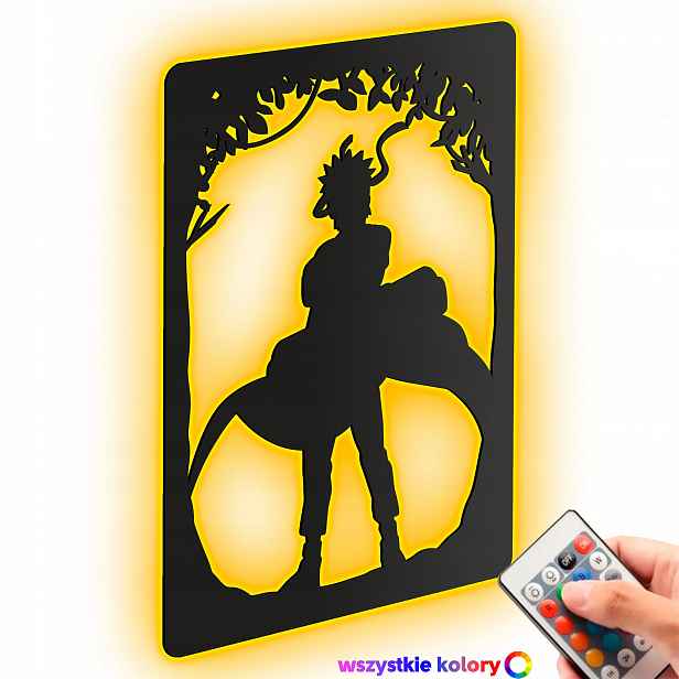 Dřevěný 3D obraz Anime Naruto Uzumaki Nástěnná Dekorace Noční Lampa Led