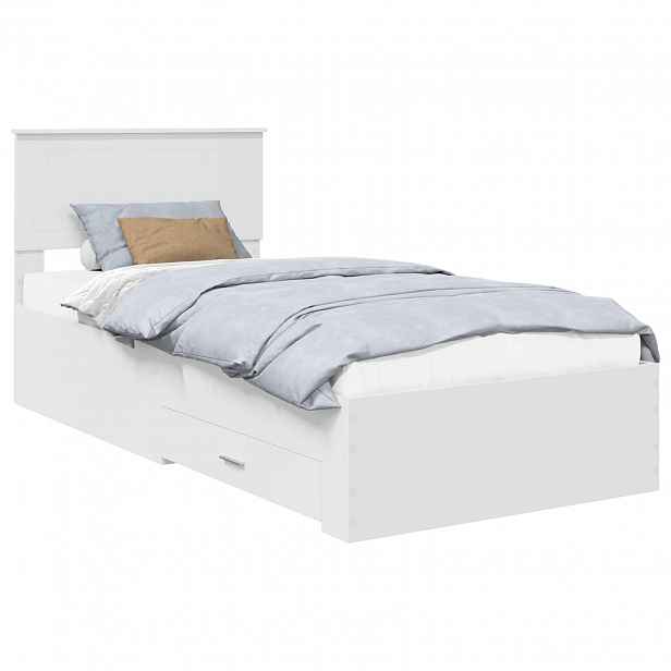 vidaXL Rám postele se zásuvkou Bílá 90 x 190 cm Kompozitní dřevo