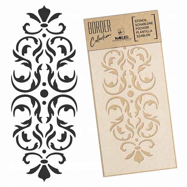 Malířská šablona Bordiura Opakovaně Použitelný 45x95 cm Border Ornament Barokní