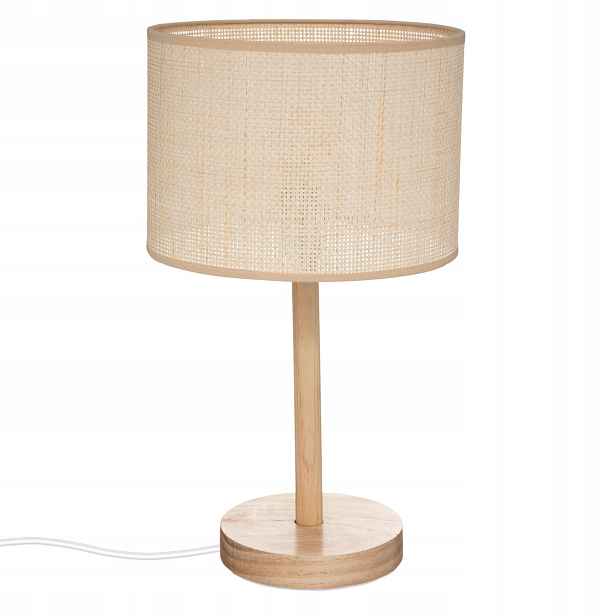 Stolní lampa béžová skandinávská dřevěná 42 cm