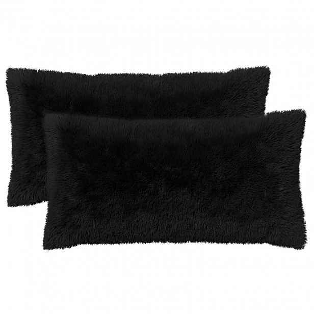 vidaXL Povlak na polštář 2 pcs HEERLEN Černá 40 x 80 cm PV fleece