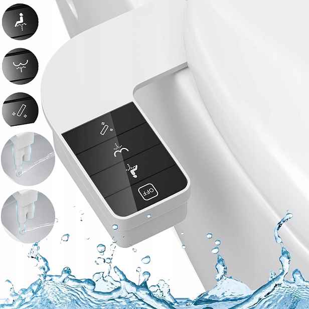 Bidet Pro Wc, Mycí Nástavec Se Dvěma Tryskami, Regulovatelný Tlak, Bílý