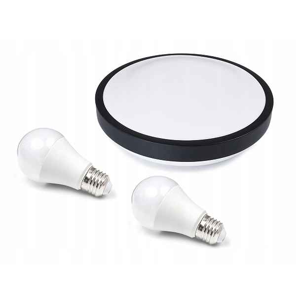 Stropní Svítidlo Nástěnný Kulatý 2xE27 2x Žárovka 12W 4500K