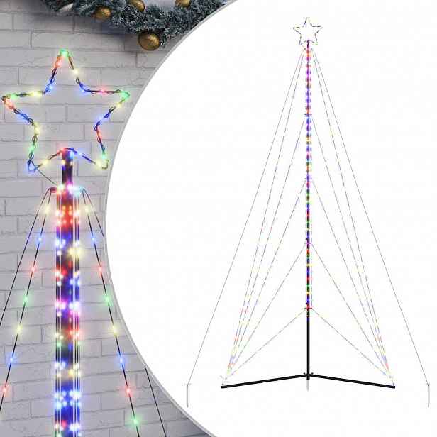 vidaXL LED vánoční stromek 615 barevných LED diod 404,5 cm