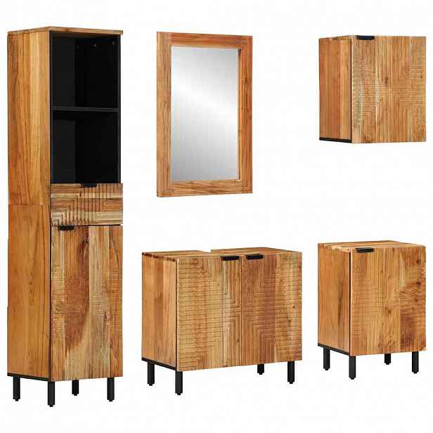vidaXL Sada koupelnových skříněk 5 ks Přírodní 38 x 33 x 160 cm