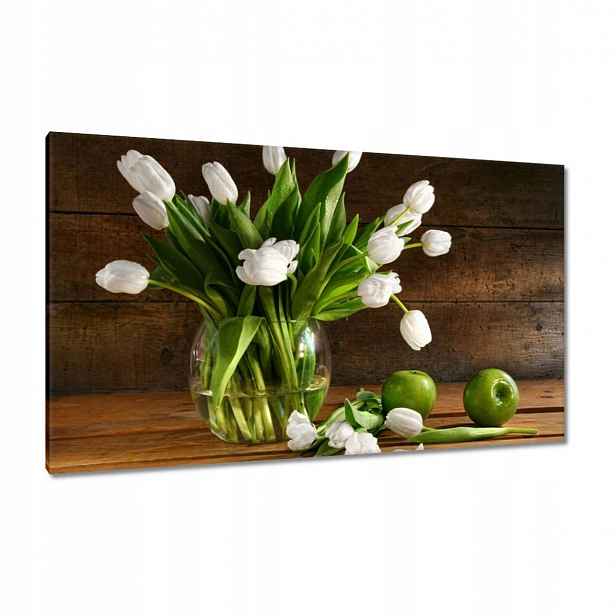 Obrazy 120x70 Bílé tulipány