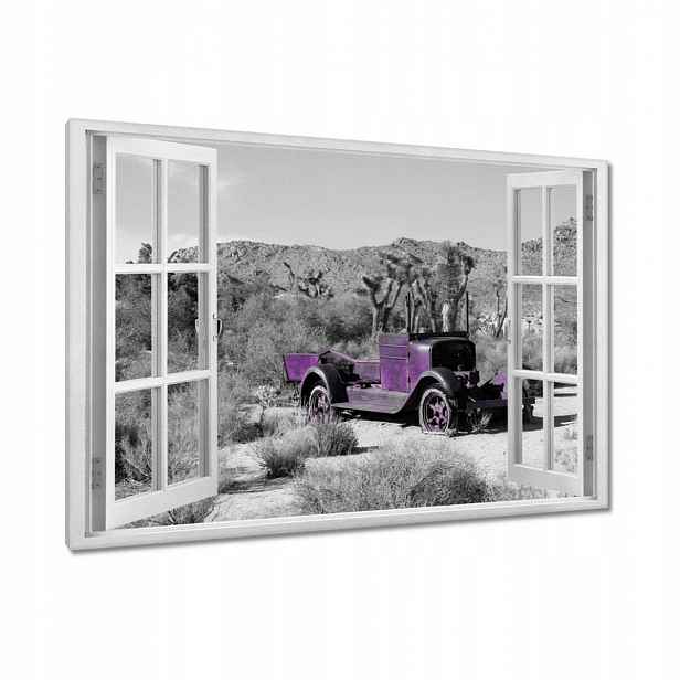 Obrazy 90x60 Fialové auto Broušené