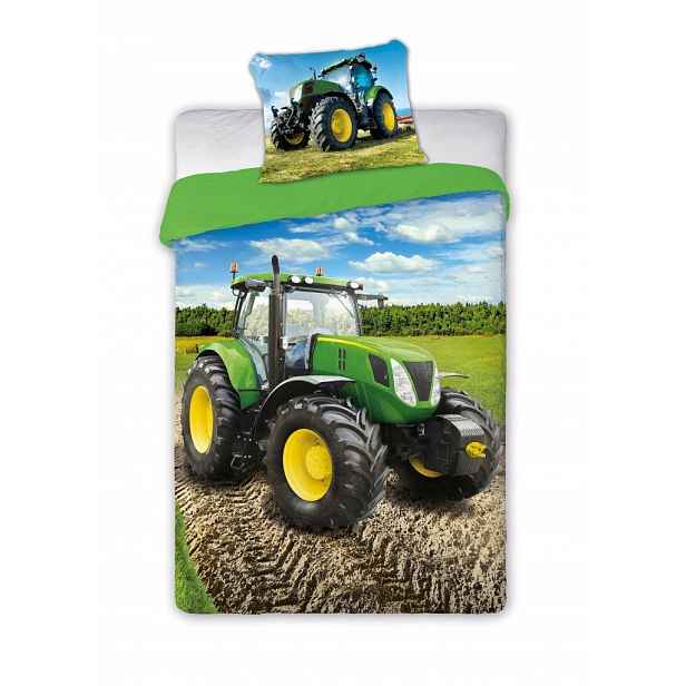 Povlečení Bavlněné 160x200 Traktor Vesnice