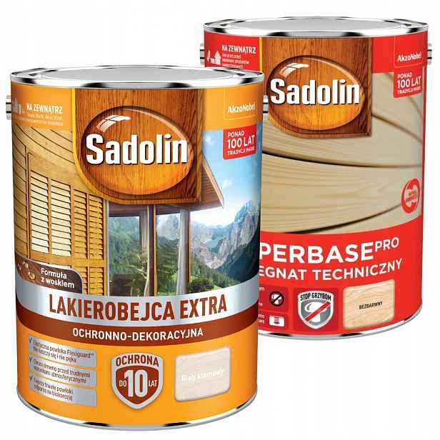 Sada Sadolin Extra Laková Nádoba 5 L Bílá Krémová Sadolin Superbase 5 L