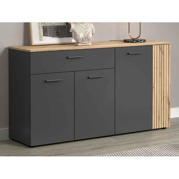 Skříňka se zásuvkou Esteban 150 cm, antracit/dub coast